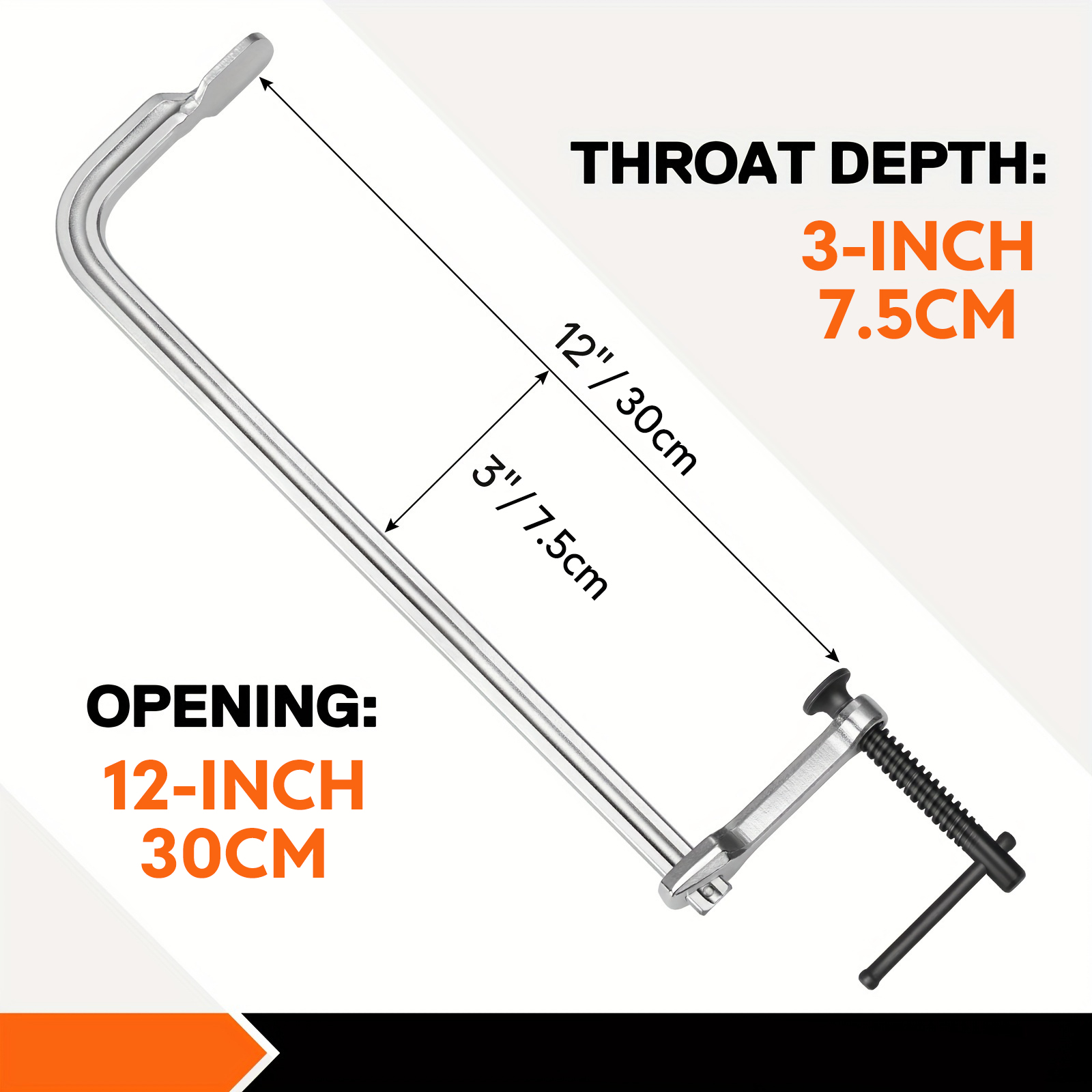 Staafklemmen, 12 inch lichte, gesmeed stalen staafklemmen voor houtbewerking en lassen, houtbewerkingsklem 2-pack
