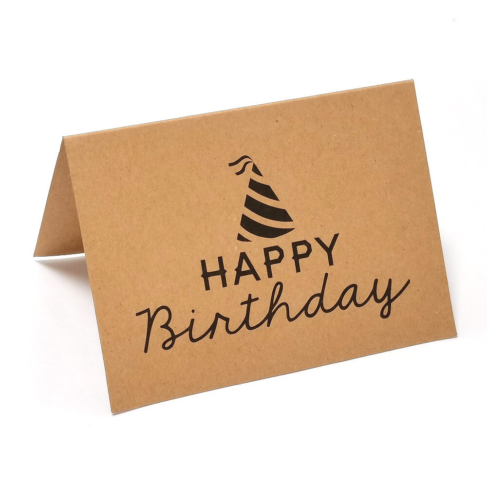 5-10pcs Kraft paper Happy Birthday Card for Note Cards Invitations Blank Inside Mini Greeting Cards Thank You Cards: QY1318 / 10pcs