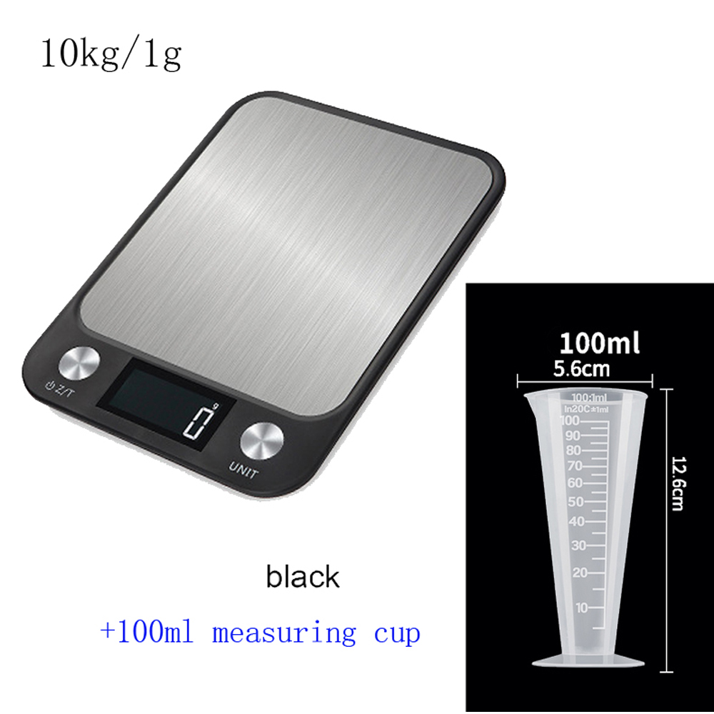 0.1g Precision Electron Kitchen Scales Stainless Steel Weighing For Food Diet Postal Balance Measuring LCD Precision Electronic: 10kg 100ML B