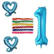 9 stk baby shower 1st fødselsdagsfest dekorationsforsyninger folie antal balloner 18 tommer hjerte latex helium oppustelig globos ballon