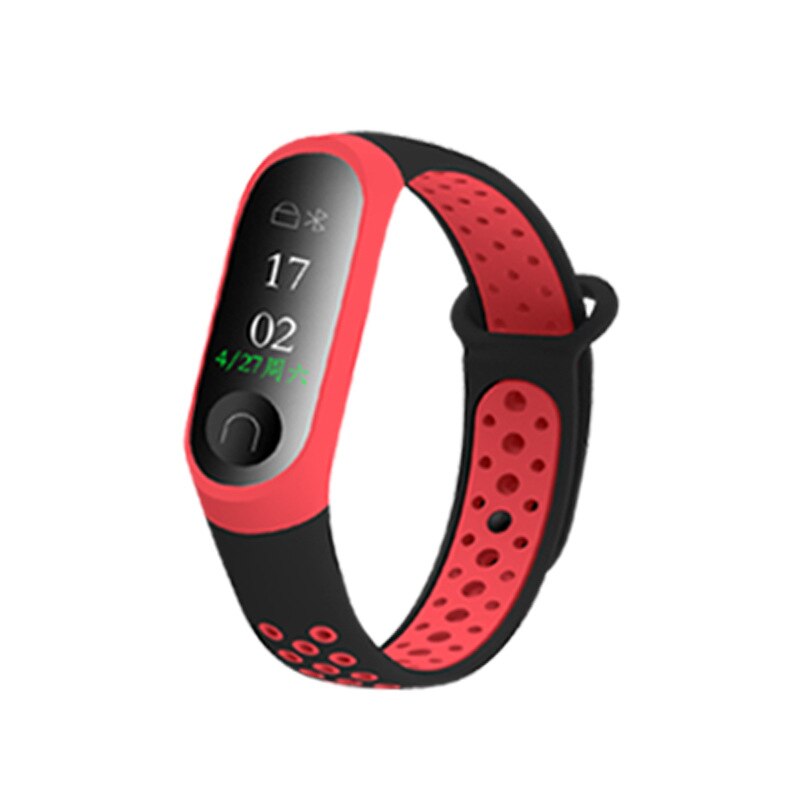 Silicone Smart Sports Bracelet Mesh Double Color Replace strap For Xiami Mi band 3 Waterproof Colorful Watch Band: 10