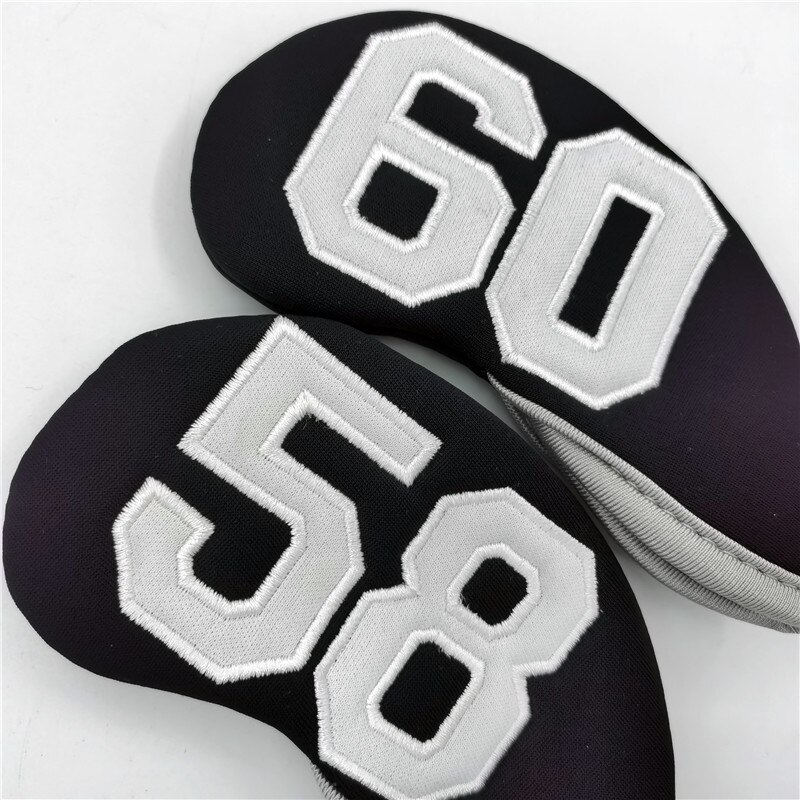 BLACK Golf Wedges Covers 7pcs/lot Golf Sand Wedge Head Covers Loft 48 50 52 54 56 58 60degree