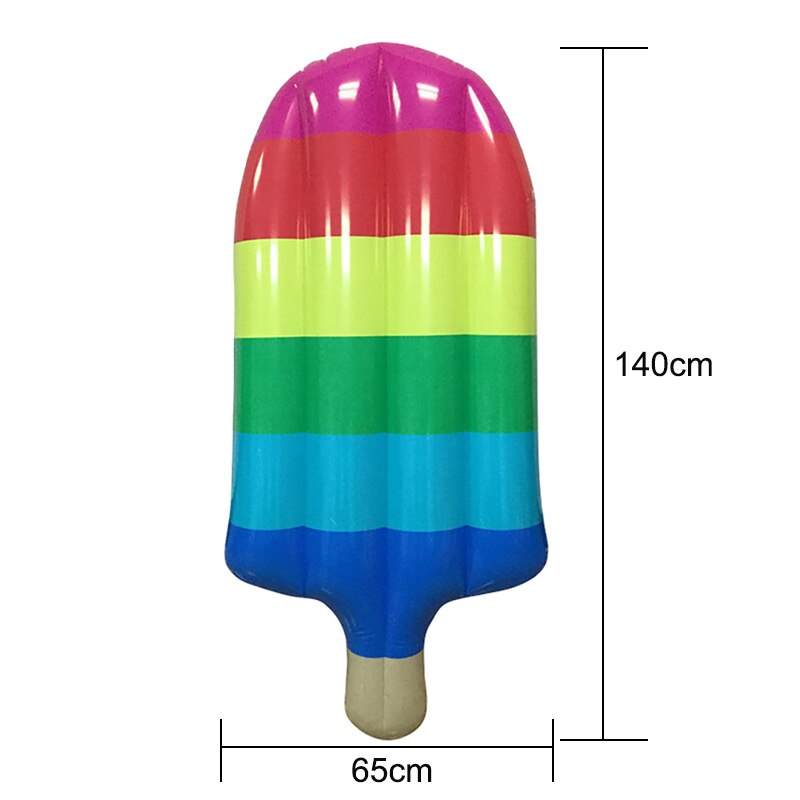 140*65 cm Multicolor Opblaasbare Drijvende Rij PVC Drijvende Vlot Ijslolly Ijs Zwembad Bed Luchtbed Fun Water Speelgoed