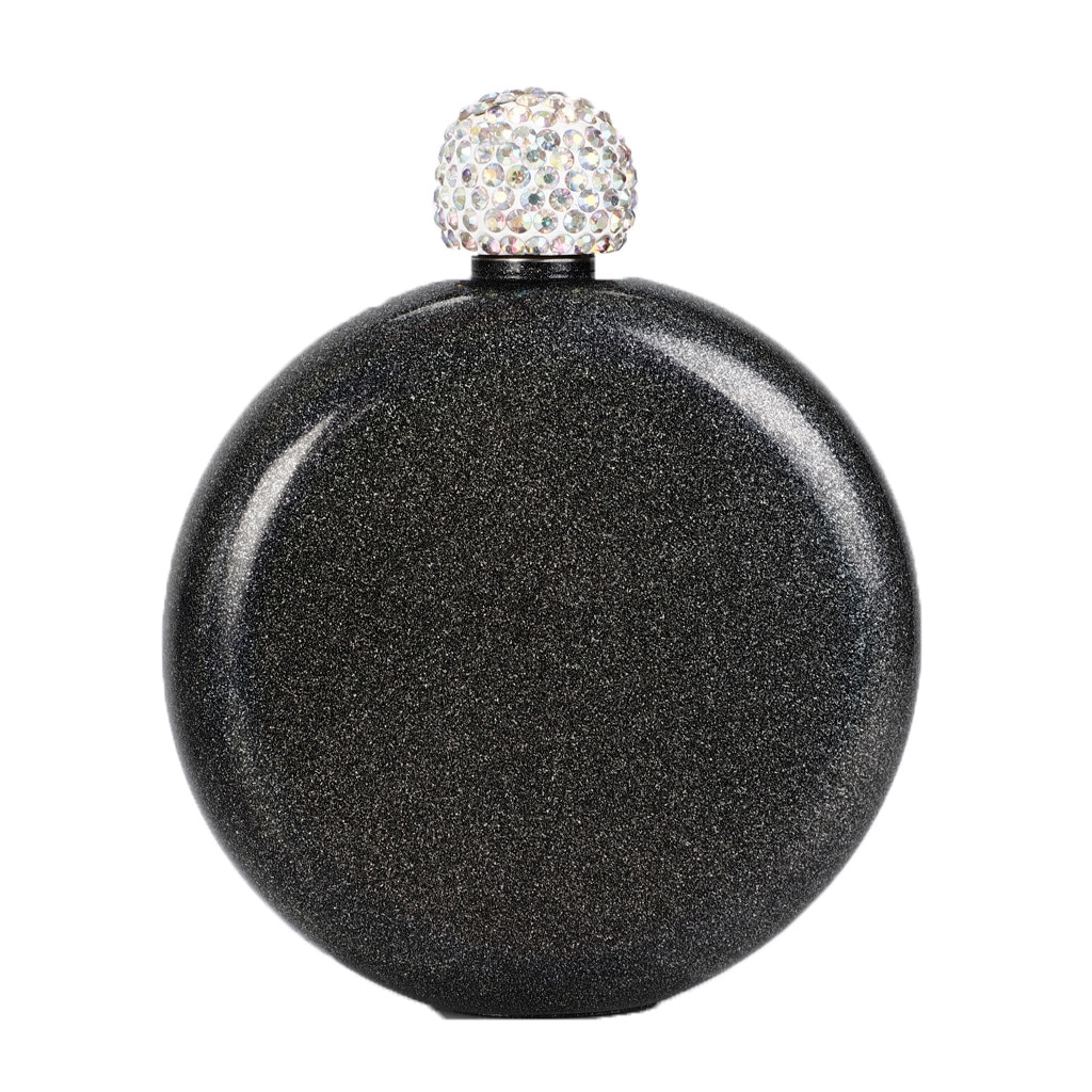 Portable Stainless Steel Wine Whiskey Flask Round Alcohol Bottle Bridesmaid Hip Flask Crystal Lid Liquor Flask