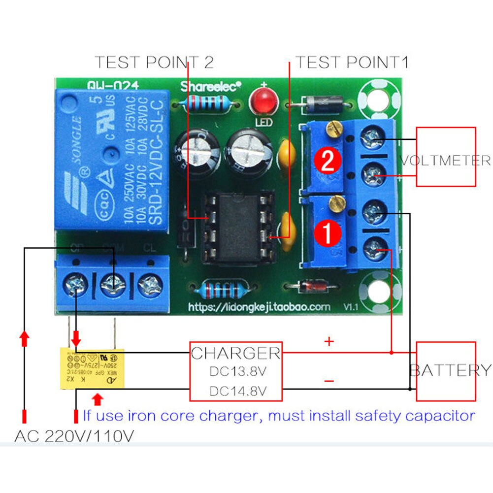 12V DIY Electric Accumulator Controller Storage Battery Stable Intelligent Protection Module Portable Lightweight