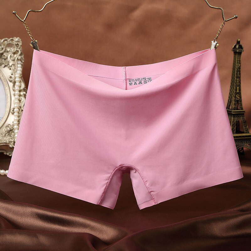 KJ22 Ladies Safety Lingerie Underwear Mid Waist Seamless Women's Panties Female Boyshort Pants: pink