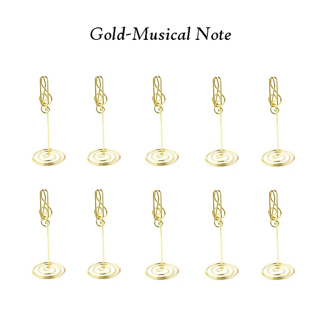 10pcs Table Number Holder Various Shapes Place Cards Holders Stands Photo Note Clips for Wedding Birthday Event Reception Decor: 4