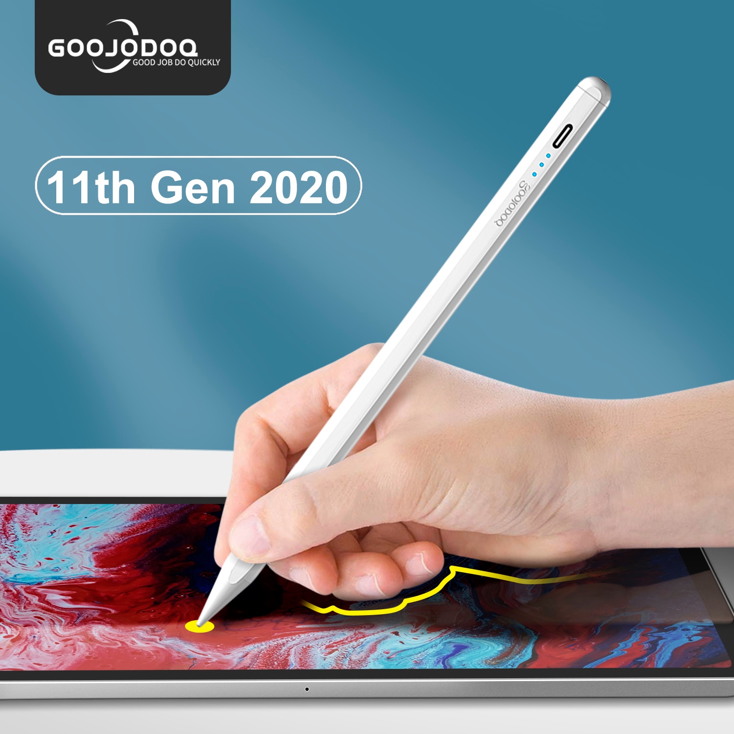 GOOJODOQ-lápiz de 11. ª generación para iPad, lápiz de rechazo de Palma inclinable para Apple Pencil 2 1 iPad Pro 11 Air 4 7th 8th Pencil