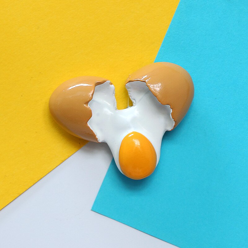 Imanes de nevera 3D de simulación de comida creativa, cono dulce, pierna de pollo frito, hamburguesa, decoración magnética, pasta de refrigerador: egg 2
