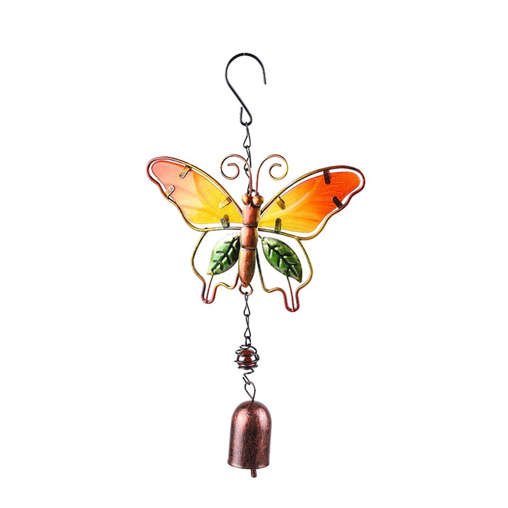 1PC peint papillon antirouille métal vent carillon ornement suspendu salle décoration carillon extérieur cour jardin décor #40: C
