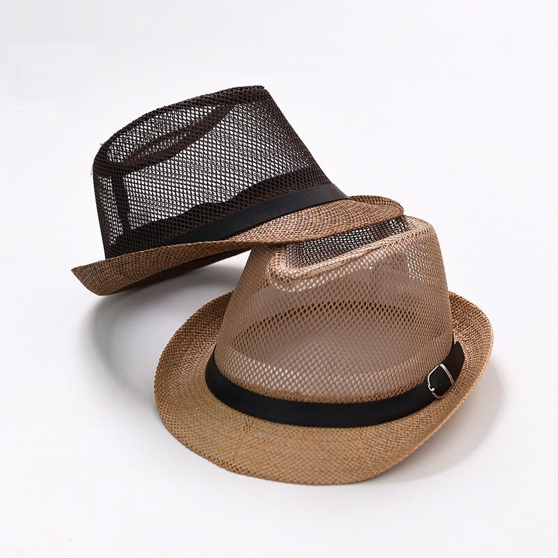 Bowl hat, men and women leisure, European and American ventilated mesh jazz hat couples summer beach shade foreign trade hat