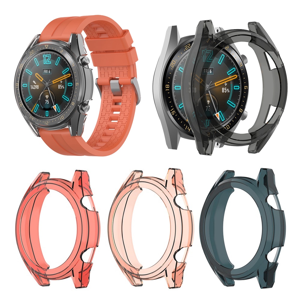 TPU Slim Smart Horloge Beschermhoes Cover voor Huawei Horloge GT Actieve/GT 2 Case Frame Anti-Kras shell Accessoires