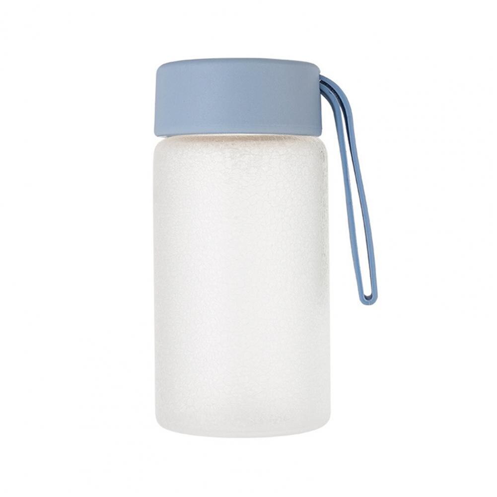 200ml/300ml Simple Glass Water Cup With Lid Anti-fracture Sport Supplies Anti-fracture Heat-resisting Frosted Glass Cup: Blue 300ml