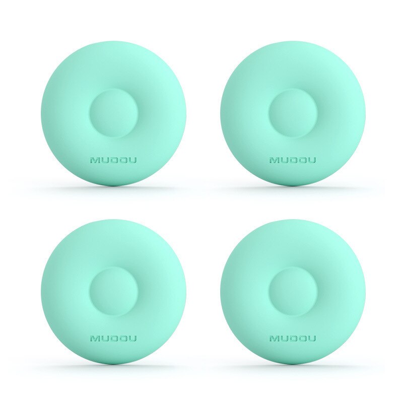 4-piece Air-soft Silicone Anti-collision Stickers Door Handle Anti-collision Pad Protection Cushion Door Rail Wall Guard: GREEN-B