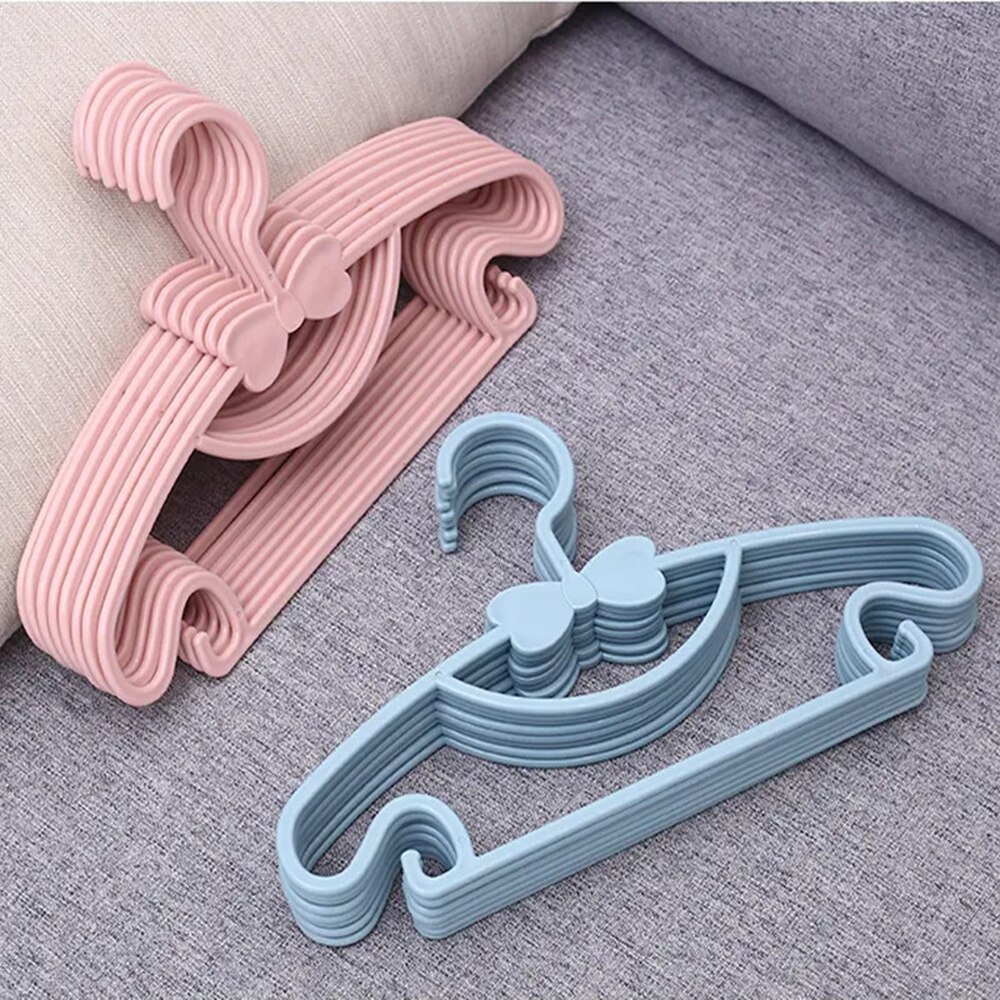 Cintre à nœud papillon pour vêtements, 10 pièces, présentoir en plastique, cintre coupe-vent pour enfants, organisateur de vêtements pour bébés