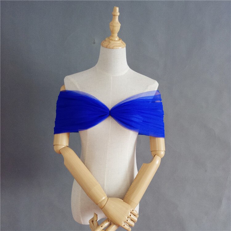 Burgund/Champagner/Blau/Schwarz/Rosa/Grau Einfache Tüll Hochzeit Boleros Schöne Elegante Schal Anzug Für fehlschlag Size80-93cm DJ107: Blau
