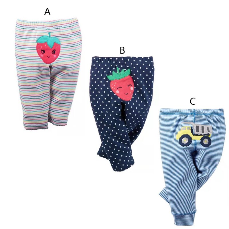 Herfst Leuke Babybroekje Jongens Meisjes Broek Kinderen Broek Gestreepte Aardbei Print Bodems