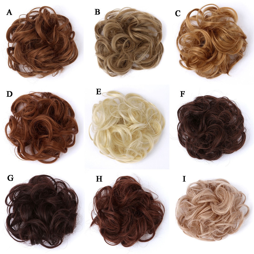 Hair Circle Wigs Synthetic Hair Ring Messy Wrap For Hair Extension Donut Curly Elastics Women Hairs Tail Ponytail Accessory