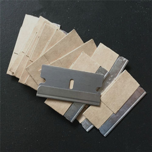 10pcs Razor Scraper Blades Single Edge Box Cutter Knife Paint Glass Straight