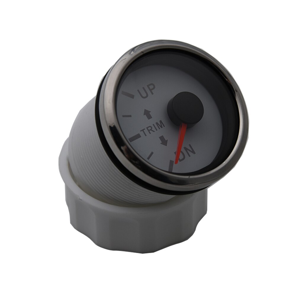 52mm 2'' Marine Boat Outboard Engine Trim Tilt Gauge UP-DN Trim Gauge Meter 0-190ohm Left Side With Red Backlight 12V/24V