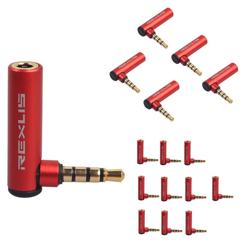 For REXUS 3.5mm Jack 90 Degree OMTP to CTIA Right Angled Adapter Converter Headphone Connector Male to Female Aux to Aux L Shape