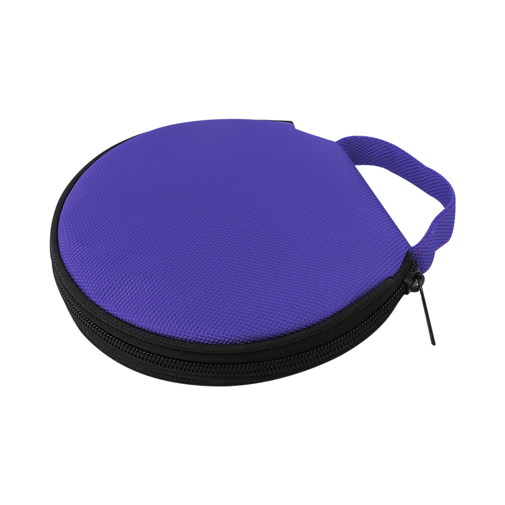 Portable CD DVD Case Storage Disc 20 Capacity Dual-use Oxford Cloth Storage Bag Round Holder with Zipper for Home Car CD Box Bag: PURPLE