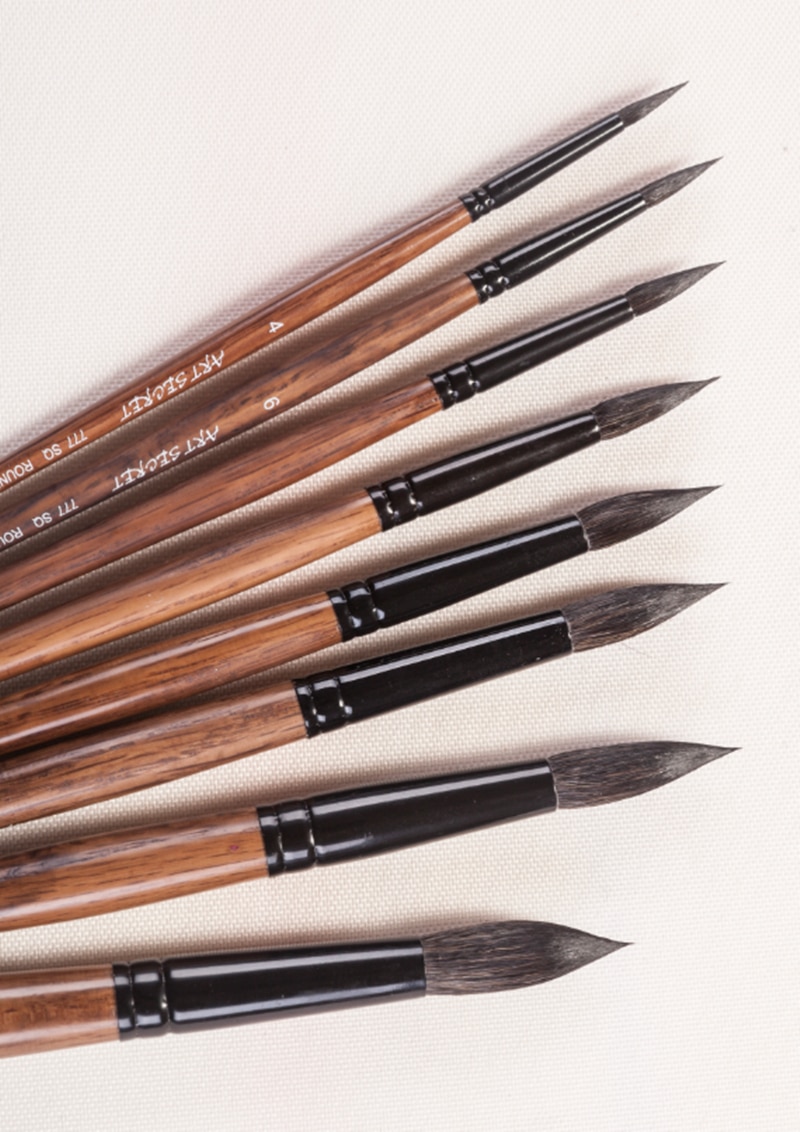 777SQR eichhörnchen haar messing ferrule holzgriff aquarell pinsel