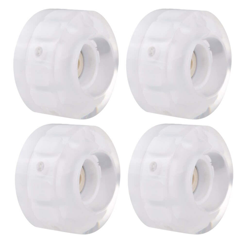 4pcs Luminous Light Up Roller Skate Wheels with Bearings Roller Skates Accessories DO2: White