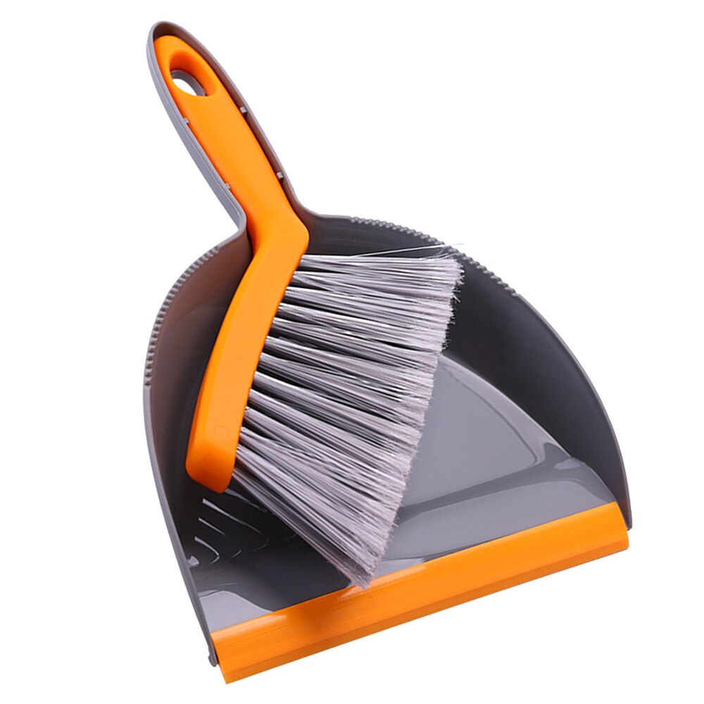 Mini Bezem En Stoffer Cleaning Tools Versiering Voor Thuis Desktop (Grijs En Oranje)