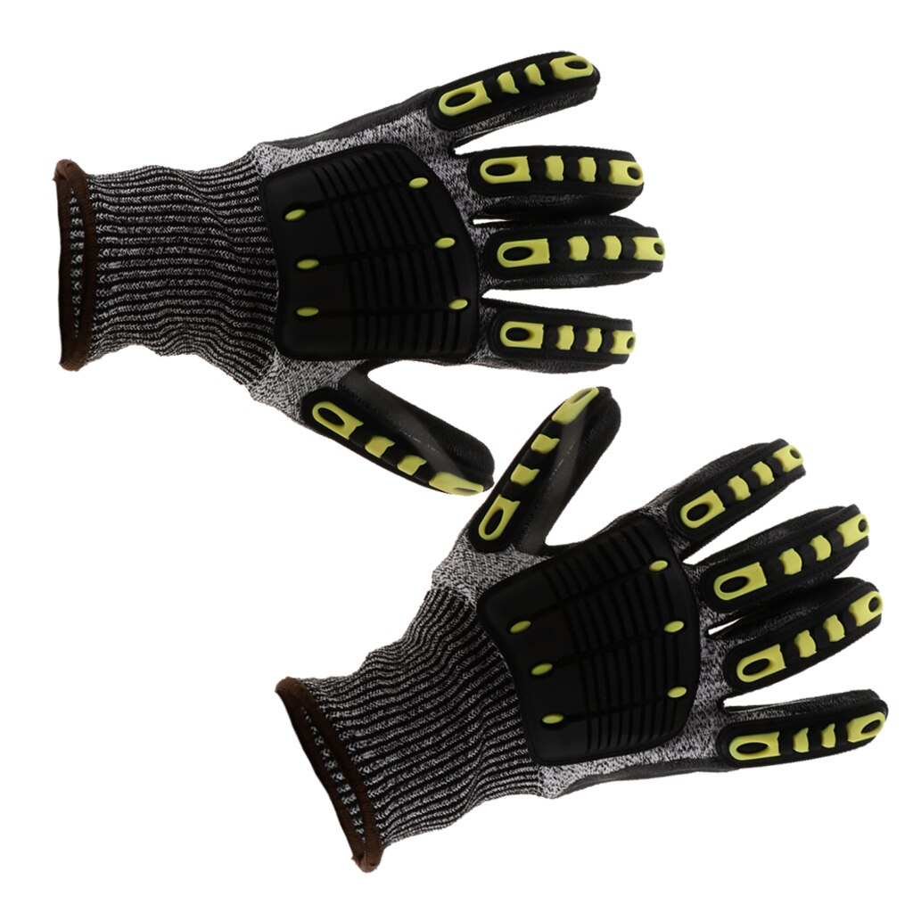 Shock Impact Safety Work Gloves Cut Tear And Puncture Resistant Mitts