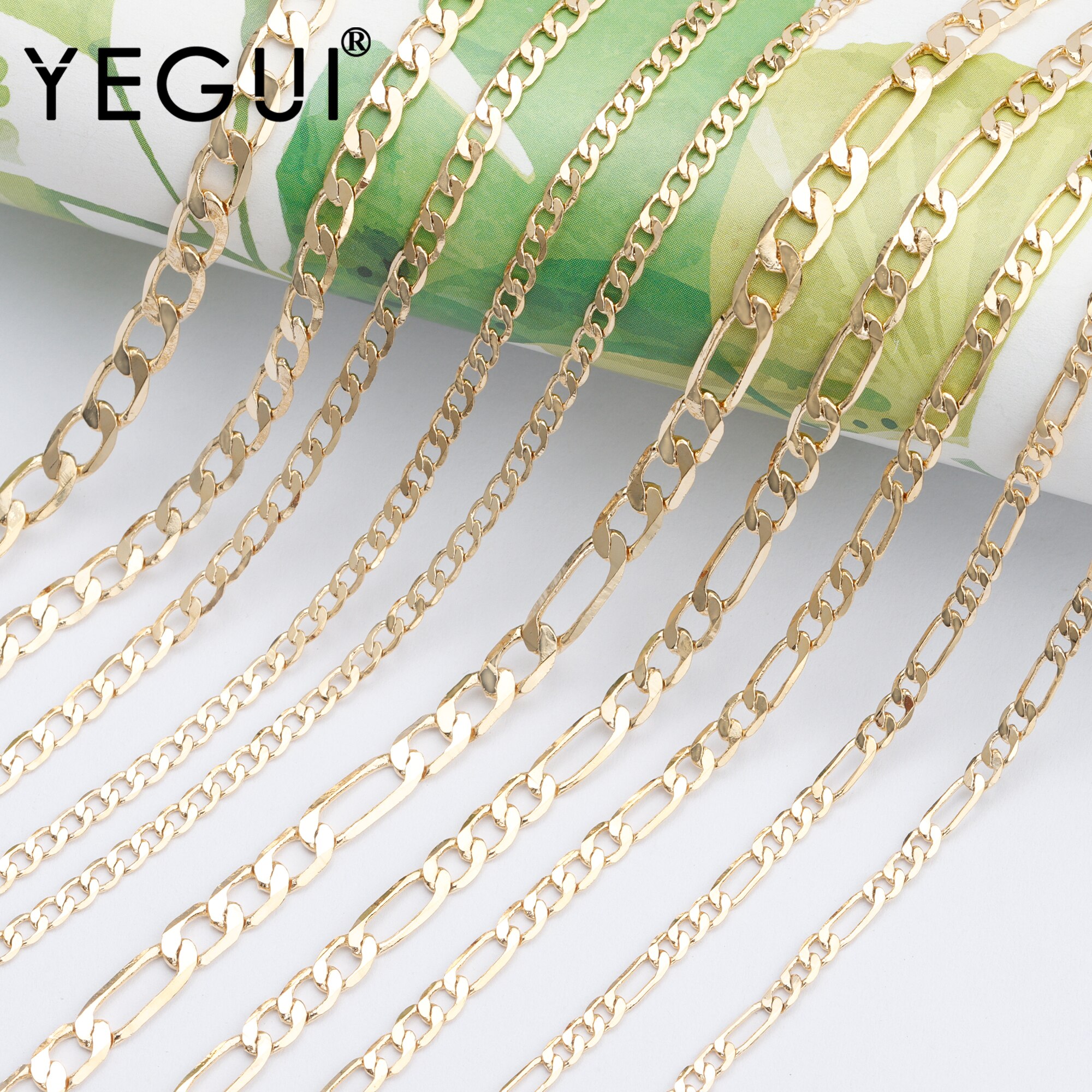 Yegui C143, Sieraden Accessoires, Diy Ketting, 18K Vergulde, 0.3 Micron, Koper Metaal, diy Armband Ketting, Sieraden Maken, 3 M/partij