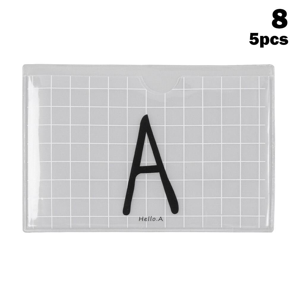 5 PCs Cute cartoon student bank credit card protective cover PVC translucent frosted card holder Protector Case for girls: 8