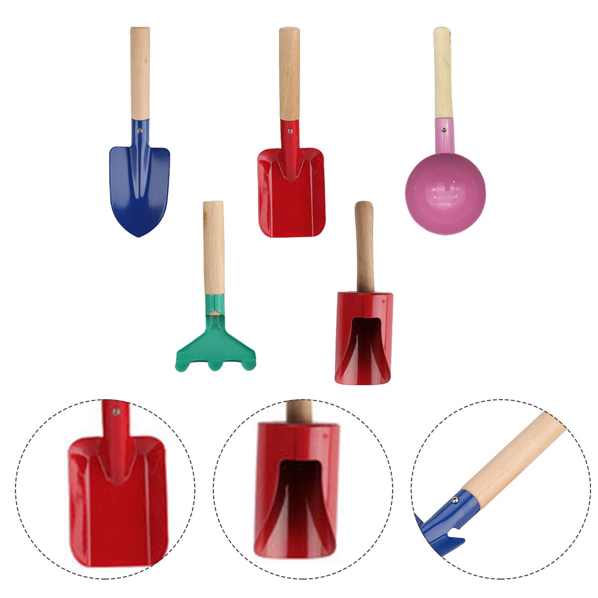 1 Set Kids Gardening Tools Kids Garden Tools Shovel Wooden Handle Kid Garden Tool: Default Title