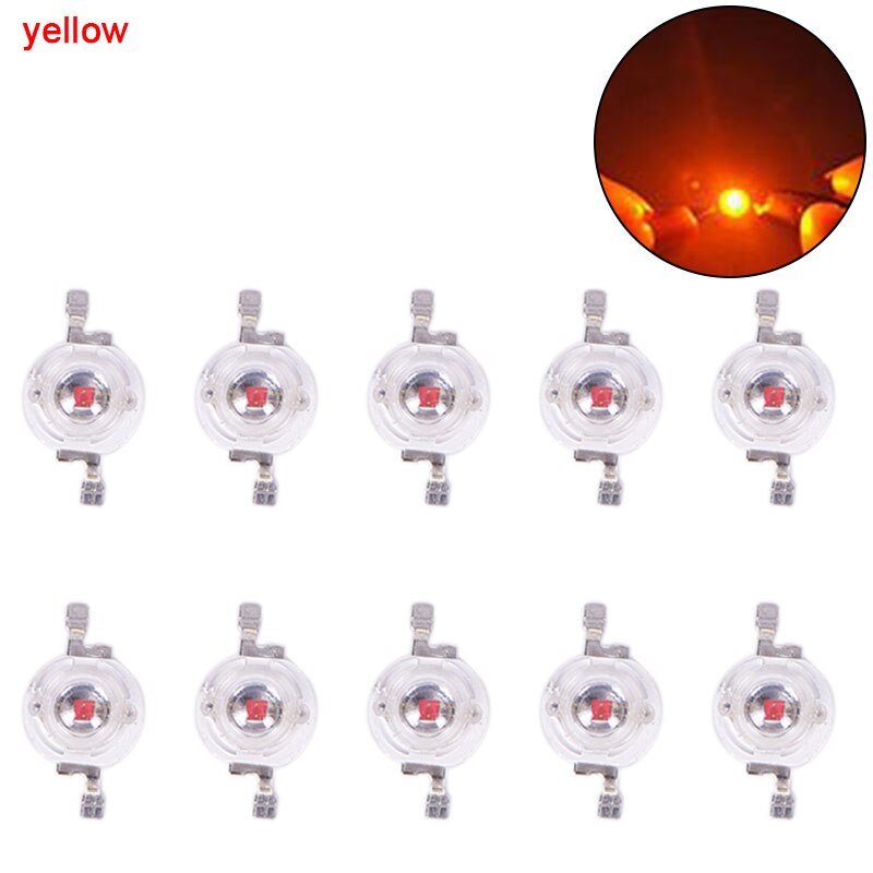 10pcs/lot 1W High-Power LED lamp Bulb Diodes Highlighting Lights Bead HighPower Lamp Beads 1.5cm*0.8cm