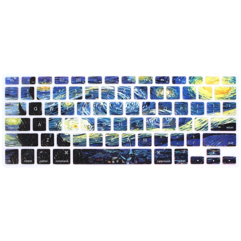 Newes Silicone Keyboard Cover Skin for MacBook Air 13,MacBook Pro 13/15/17 Pro Starry Night/Wave/Leopard