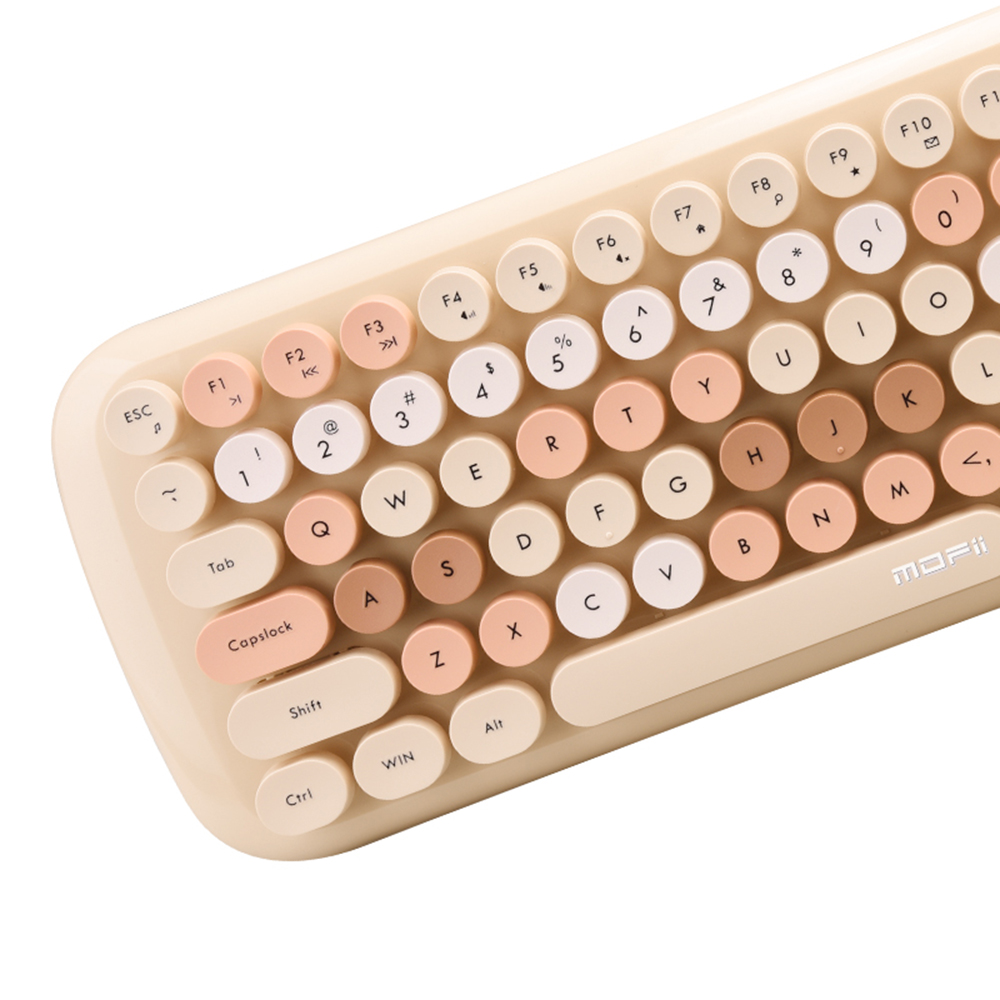 Mofii-teclado CANDY Combo de ratón 2,4G, miniteclado inalámbrico de 84 teclas, Color mixto, con tapas de teclas Punk circulares