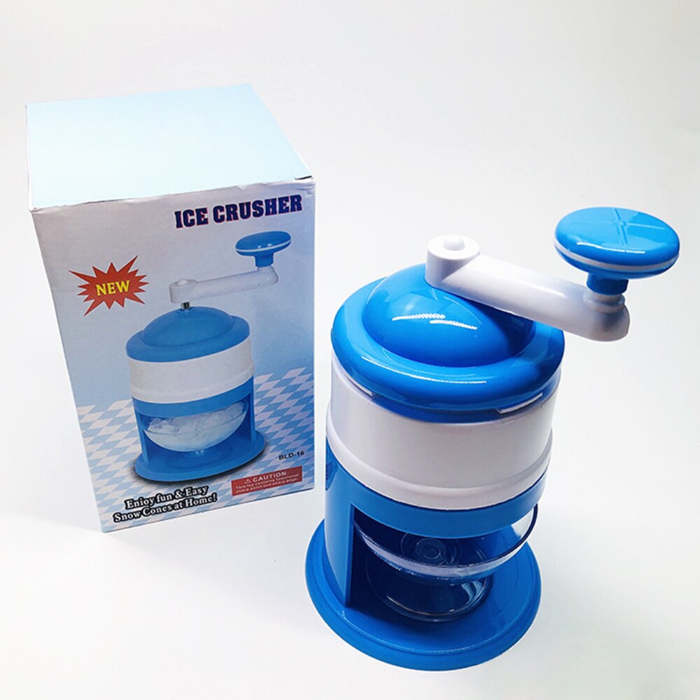 Shaved Ice Machine Plastic Shell Stainless Steel Blades Portable Manual Hand Operation Ice Machine Home Kitchen Ice Supplies