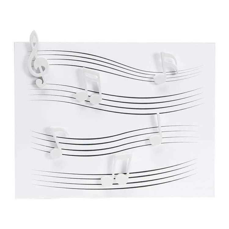 6 kpl jääkaappimagneetit nuotit magneetti jääkaappi viestitarra kodinsisustus keittiötarvikkeet: 6 kpl valkoisia