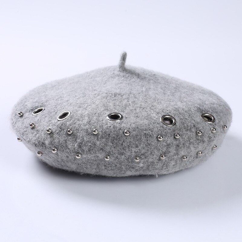 Baretti hattu naisten villa yksivärinen baskeri retro hattu retro tavallinen baretti hattu lämmin hattu naisten talvihattu