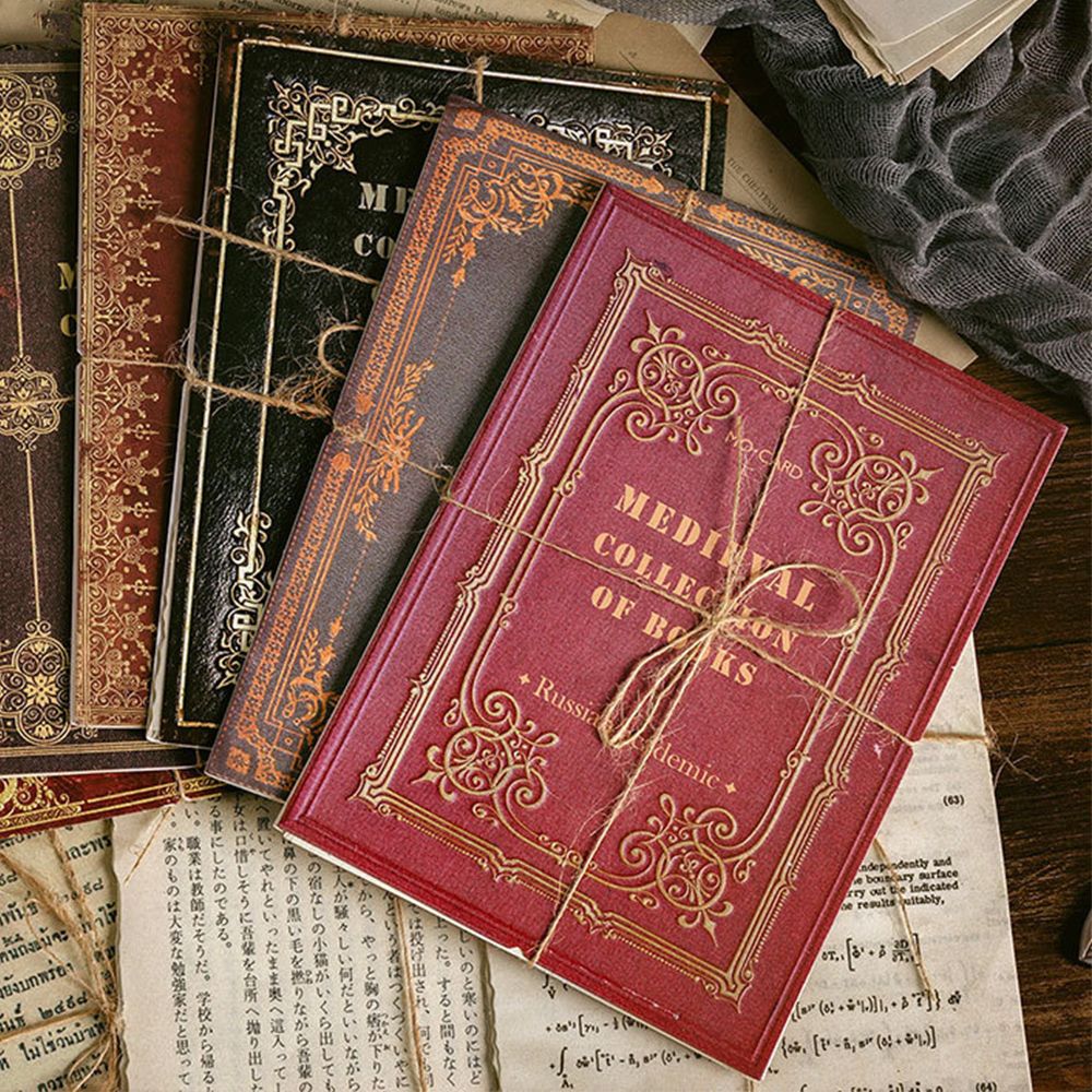 1SET Retro Medieval Book Pages Middle Ancient Book Collection Series Simulation Base Paper Scrapbook Background DIY Materials