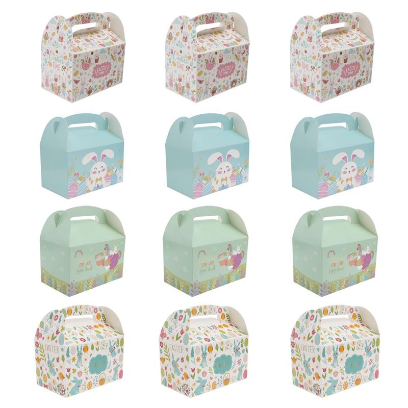 12pcs Easter Boxes Candy Packing Box Easter Egg Storage Box Party Decoration Accessories