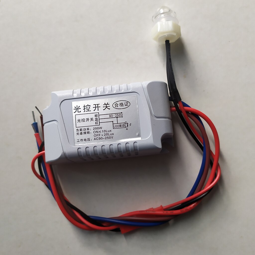 Lysstyringssensor switch relæmodul lysdetektor switch 90-250v