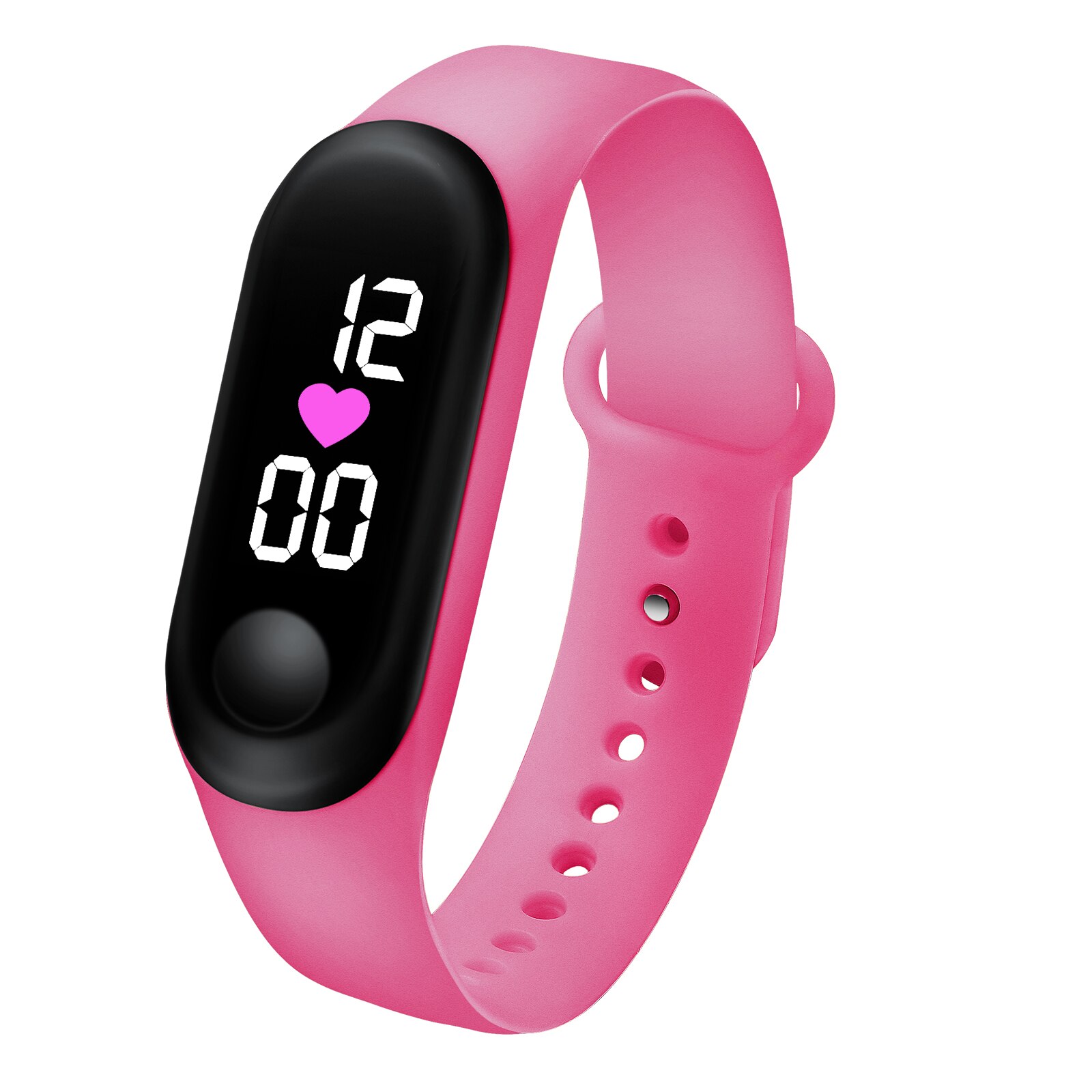 Women Men Sport Men Watch Rectangle LED watch men waterproof Electronic Digital Watch Couple Clock Digital relogio: M3H-Pink