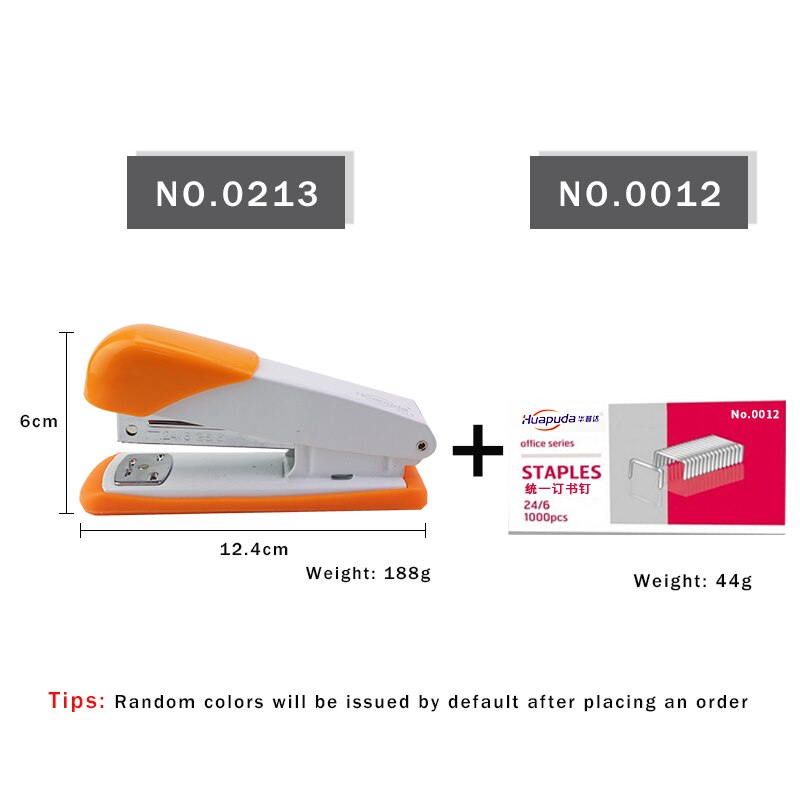 Huapuda Manual Metal Standard Stapler Hand Operated Stapler Staple Labor-saving/Effortless School/Home/Office Stapler Stationery: Any-color-0213-0012