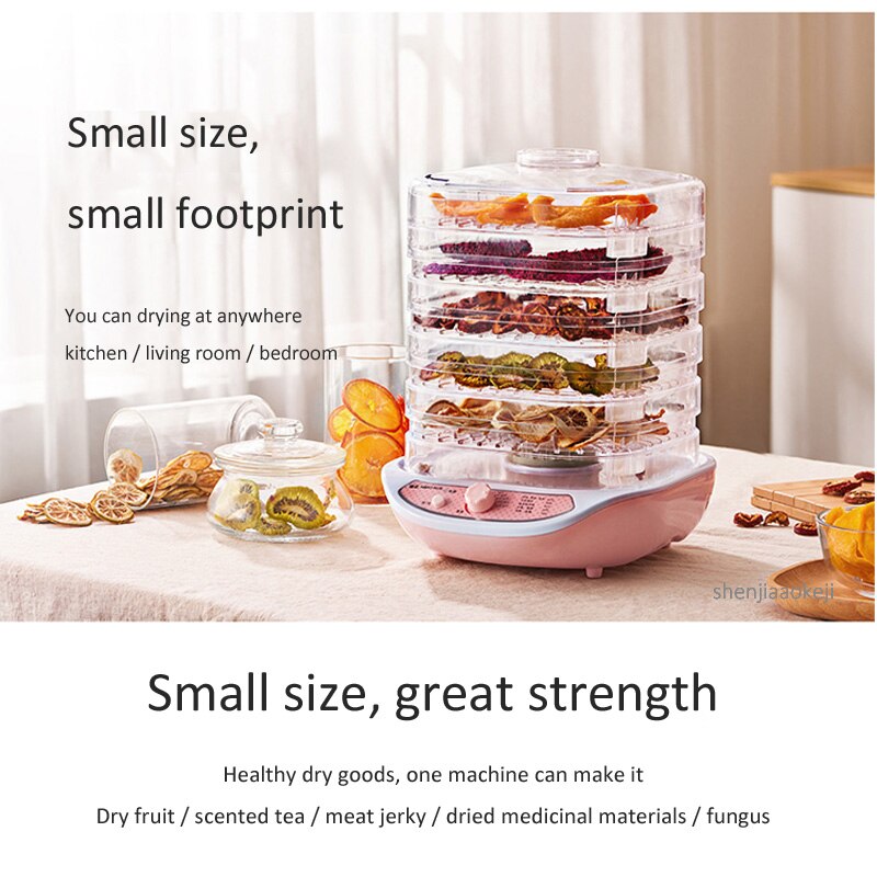 Déshydrateur d'aliments à 5 couches, mini machine à fruits secs JZE-R2, séchoir multifonction pour fruits/légumes/viande, 220v