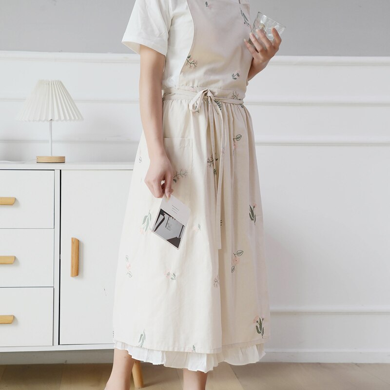 retro w stylu średniowiecznym bawełniana pościel gotowanie fartuchy kuchenne dla kobieca sukienka kwiaciarnia bluza fryzjer śliniaczek ogród fartuch