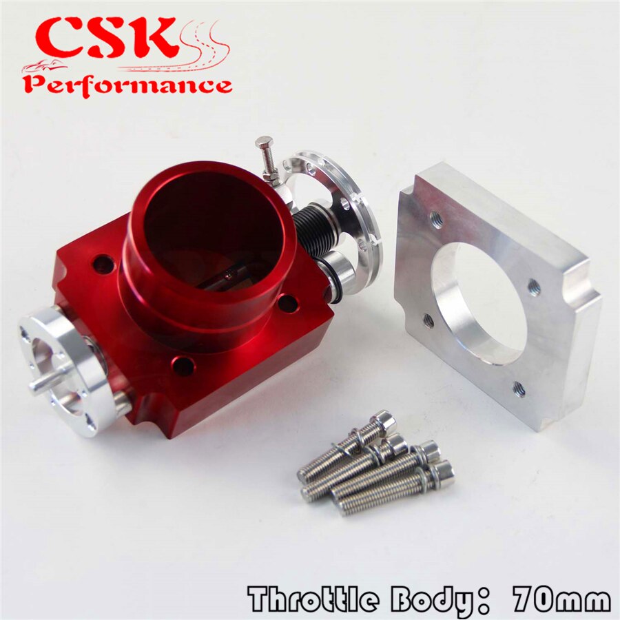 70MM THROTTLE BODY PERFORMANCE INTAKE MANIFOLD BILLET ALUMINUM HIGH FLOW RED