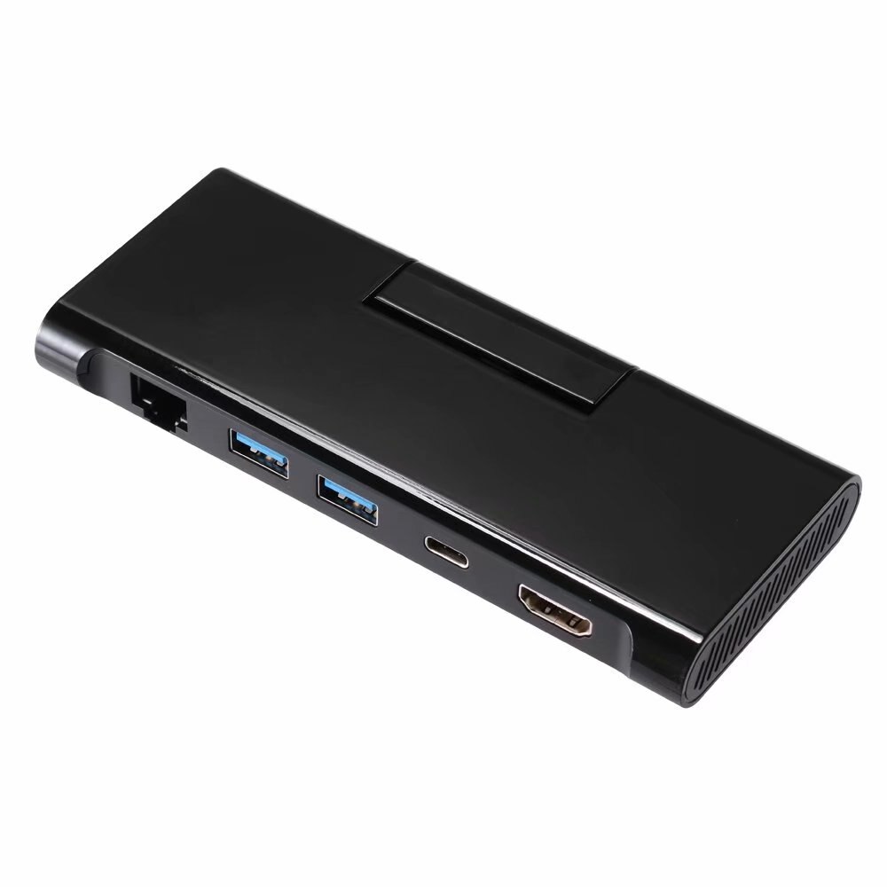 Type C Docking Station with Phone Stand Charger USB C to HDMI RJ45 USB3.0 HUB for MacBook Samsung HUAWEI Type C USB HUB