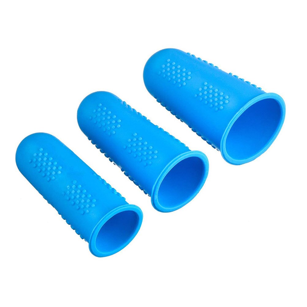 3/5Pcs Silicone Fingers Cover Cap Fingertip Protector Finger Guard Anti-skid Set Finger Protect Barbecue Kitchen Gadget: 3pcs Color Ranodom