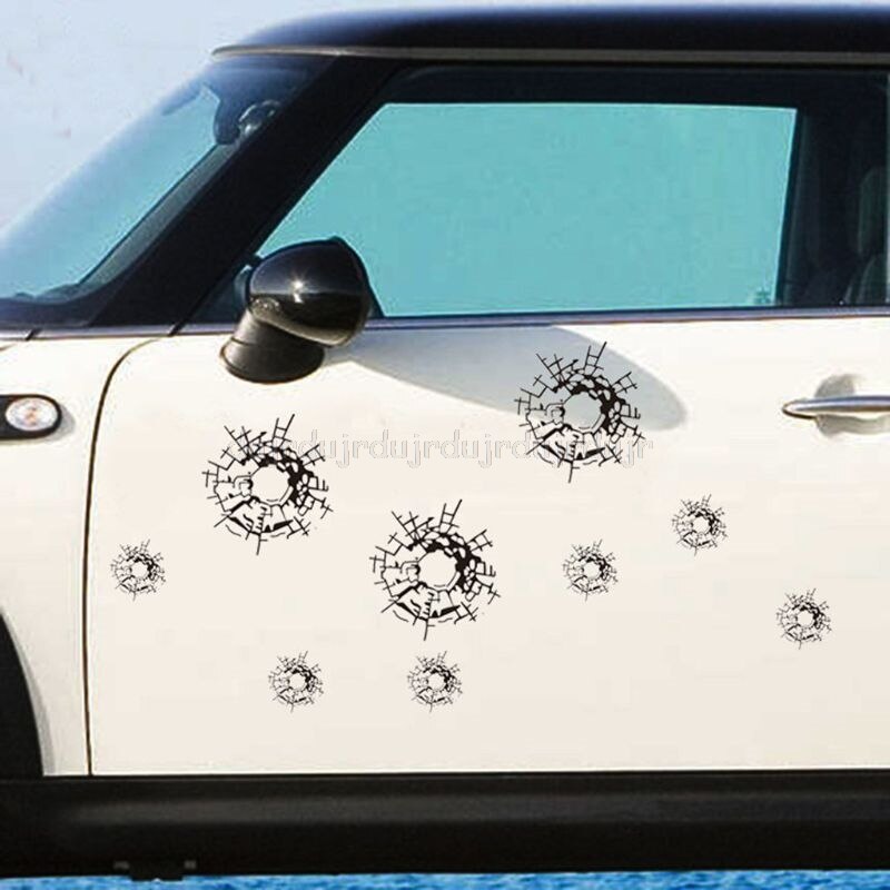 3Pcs/Set 18cm*13.5cm Bullet Holes Glass Art Car Stickers Car-styling Decal Au28 19